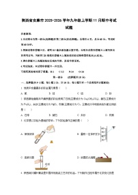 陕西省安康市2025-2026学年九年级上学期11月期中考试化学试题（学生版）