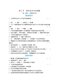 化学九年级下册（2024）物质在水中的溶解优秀测试题