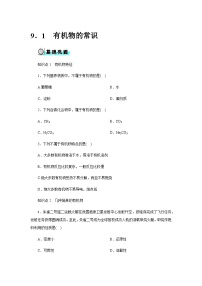 初中化学科粤版（2024）九年级下册（2024）有机物的常识精品练习