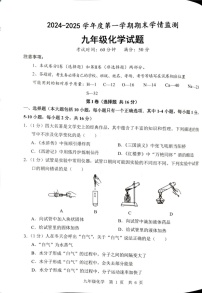 山东省济宁市金乡县2024-2025学年九年级上学期期末考试化学试题