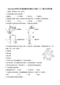 2025-2026学年江苏省盐城市亭湖区九年级（上）期中化学试卷（含答案）