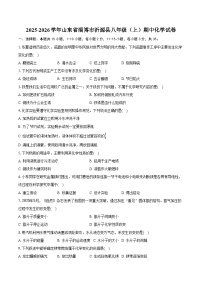 2025-2026学年山东省淄博市沂源县八年级（上）期中化学试卷（含答案）