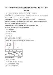 2025-2026学年上海市外国语大学附属外国语学校八年级（上）期中化学试卷（含答案）