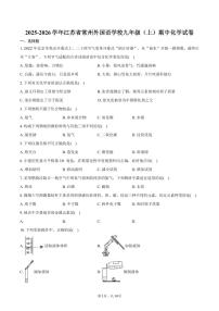 2025-2026学年江苏省常州外国语学校九年级（上）期中化学试卷（含答案）