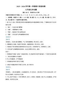 山东省郓城县2025-2026学年九年级上学期期中教学质量检测化学试题（有答案和解析）