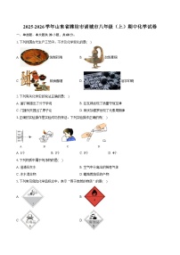 2025-2026学年山东省潍坊市诸城市八年级（上）期中化学试卷（含答案）
