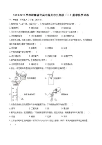 2025-2026学年河南省许昌市禹州市九年级（上）期中化学试卷-自定义类型