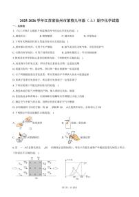 2025-2026学年江苏省徐州市某校九年级（上）期中化学试卷（含答案）