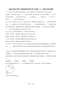 2025-2026学年上海市新北郊中学九年级（上）期中化学试卷（含答案）