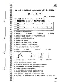 河南省濮阳市第三中学2025-2026学年九年级上学期期中考试化学试卷