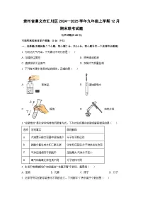 贵州省遵义市汇川区2024--2025学年九年级上学期12月期末联考化学试卷（学生版）