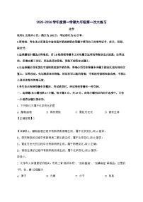 广东省阳江市第二中学2025_2026学年九年级上册第一次月考化学试题-附解析