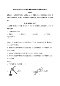 天津市武清区杨村第五中学2025_2026学年九年级上册第一次月考化学试题-附解析