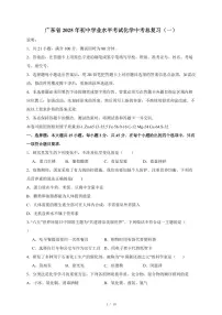 广东省2025年初中学业水平考试中考化学总复习（一）（含答案）