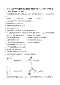 2025-2026学年安徽省安庆外国语学校九年级（上）期中化学试卷（含答案）