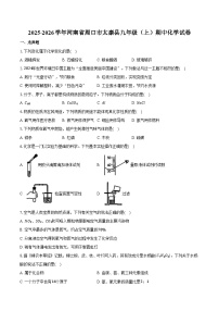 2025-2026学年河南省周口市太康县九年级（上）期中化学试卷（含答案）