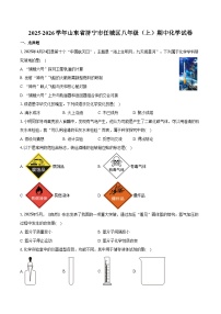 2025-2026学年山东省济宁市任城区八年级（上）期中化学试卷（含答案）