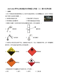 2025-2026学年山东省临沂市莒南县九年级（上）期中化学试卷（含答案）
