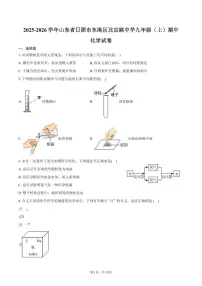 2025-2026学年山东省日照市东港区北京路中学九年级（上）期中化学试卷（含答案）