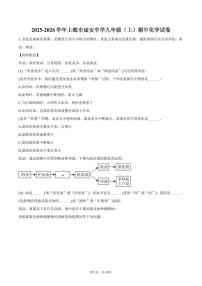 2025-2026学年上海市延安中学九年级（上）期中化学试卷（含答案）
