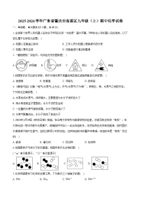 2025-2026学年广东省肇庆市高要区九年级（上）期中化学试卷（含答案）
