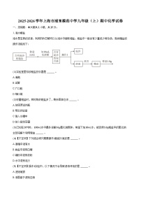 2025-2026学年上海市浦东模范中学九年级（上）期中化学试卷（含答案）