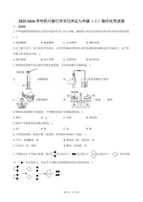 2025-2026学年四川省巴中市巴州区九年级（上）期中化学试卷（含答案）