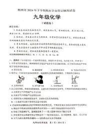 湖南省郴州市2024--2025学年九年级上学期期末学业质量抽测化学试卷