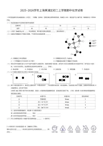 2025~2026学年上海黄浦区初二上学期期中化学试卷（有答案解析）