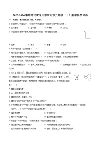 2025-2026学年河北省沧州市河间市九年级（上）期中化学试卷-自定义类型