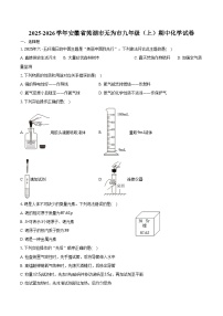 2025-2026学年安徽省芜湖市无为市九年级（上）期中化学试卷（含答案）