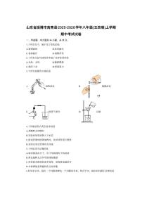 山东省淄博市高青县2025-2026学年八年级（五四制）上学期期中考试化学试卷（学生版）