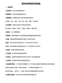 中考第一轮复习初中化学知识点总结