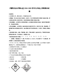 2024-2025学年内蒙古包头市青山区九年级上学期期末化学试卷（学生版）