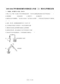 湖南省衡阳市衡南县2025-2026学年九年级（上）期末化学模拟试卷（含答案）