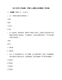 初中化学九年级第一学期4 燃料及其燃烧 同步练及答案