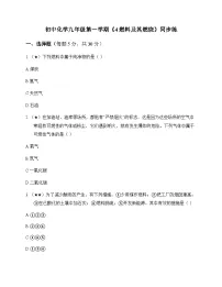 初中化学九年级第一学期4 燃料及其燃烧 同步练及答案