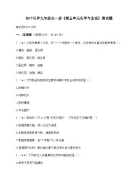 初中化学九年级全一册第五单元 化学与生活 测试题及分析