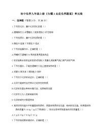 初中化学九年级上册专题1 走进化学殿堂 单元卷及分析