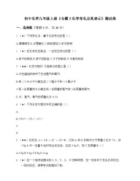 初中化学九年级上册专题5 化学变化及其表示 测试卷及全面解析