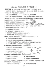山东省临沂市第六中学2025-2026学年九年级上学期12月月考化学试卷