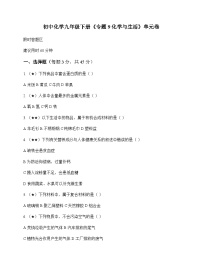 初中化学九年级下册专题9 化学与生活 单元卷及深度解析