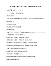 初中化学九年级下册专题8 金属和金属材料 测试及深度剖析