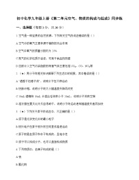 初中化学九年级上册第二单元 空气物质的构成与组成 同步练及答案