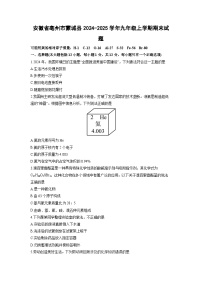 2024-2025学年安徽省亳州市蒙城县九年级上学期期末化学试卷（学生版）