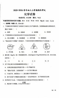 黑龙江省大庆市第一中学2025-2026学年九年级上学期期末考试化学试卷