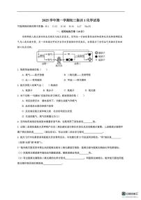 上海市延安初级中学2025-2026学年九年级上学期期末集训化学试卷