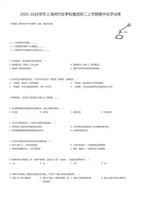 2025~2026学年上海闵行区莘松集团初二上学期期中化学试卷（有答案解析）
