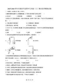 2025-2026学年甘肃省平凉市第四中学九年级（上）期末化学模拟试卷(有答案)