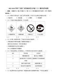 2023-2024学年广东省广州市南沙区九年级上学期期末化学试题（含答案）